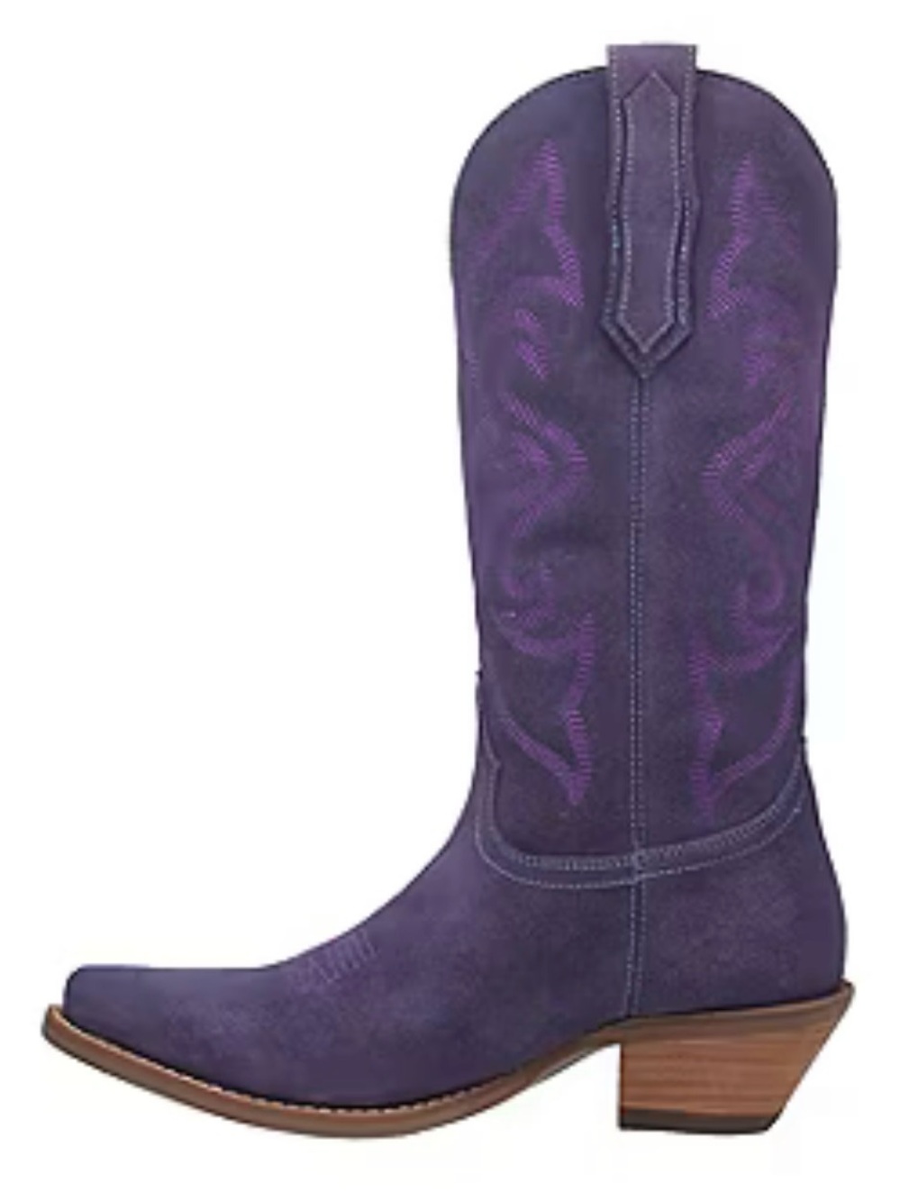 dingo Purple Suede Western Heeled Cowboy Boots